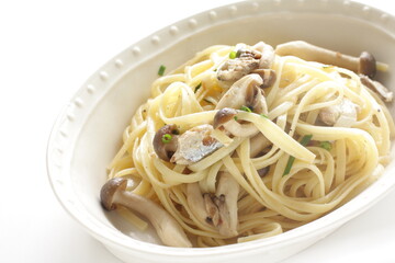 Oil sardines and linguine for Italian pasta lunch 