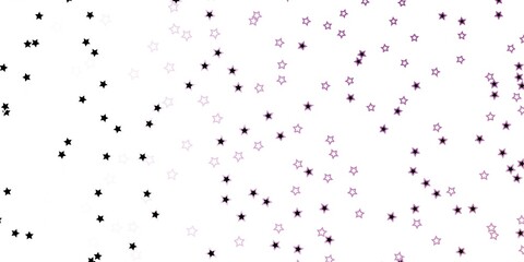 Dark Purple vector background with small and big stars. Shining colorful illustration with small and big stars. Design for your business promotion.