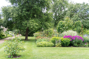 Horizontal View of a Garden in Oxford, United Kingdom