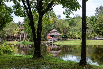 Fotobehang Sarawak Cultural Village, open air museum © johnhofboer50