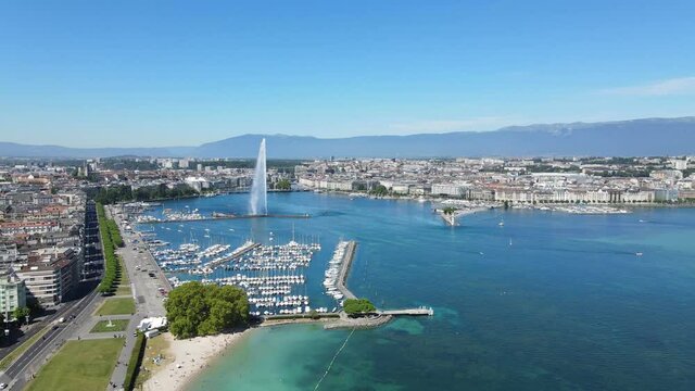 City of Geneva in Switzerland from above - drone photography