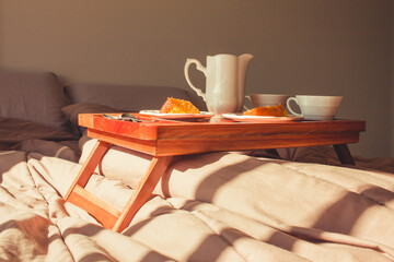 breakfast in bed with window light