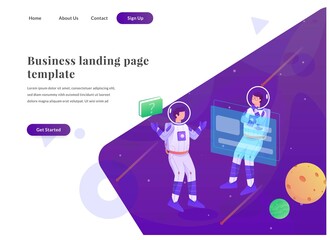 business web landing page astronaut