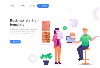 business web landing page team work
