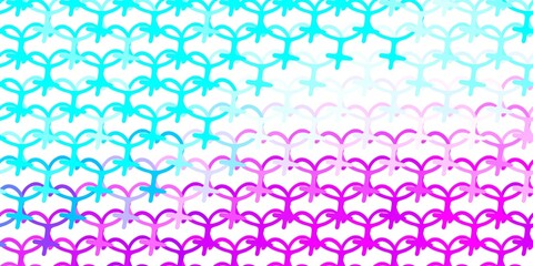 Light Pink, Blue vector backdrop with woman's power symbols.