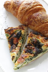 homemade quiche and croissant for gourmet bunch