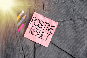 Text sign showing Positive Result. Business photo text shows that an individual has the disease,...
