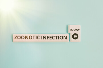 Writing note showing Zoonotic Infection. Business concept for communicable disease transmitted by a...