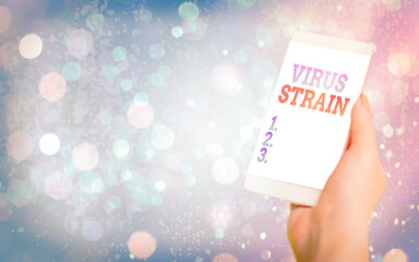Text sign showing Virus Strain. Business photo text Another genetic variant derived from the...