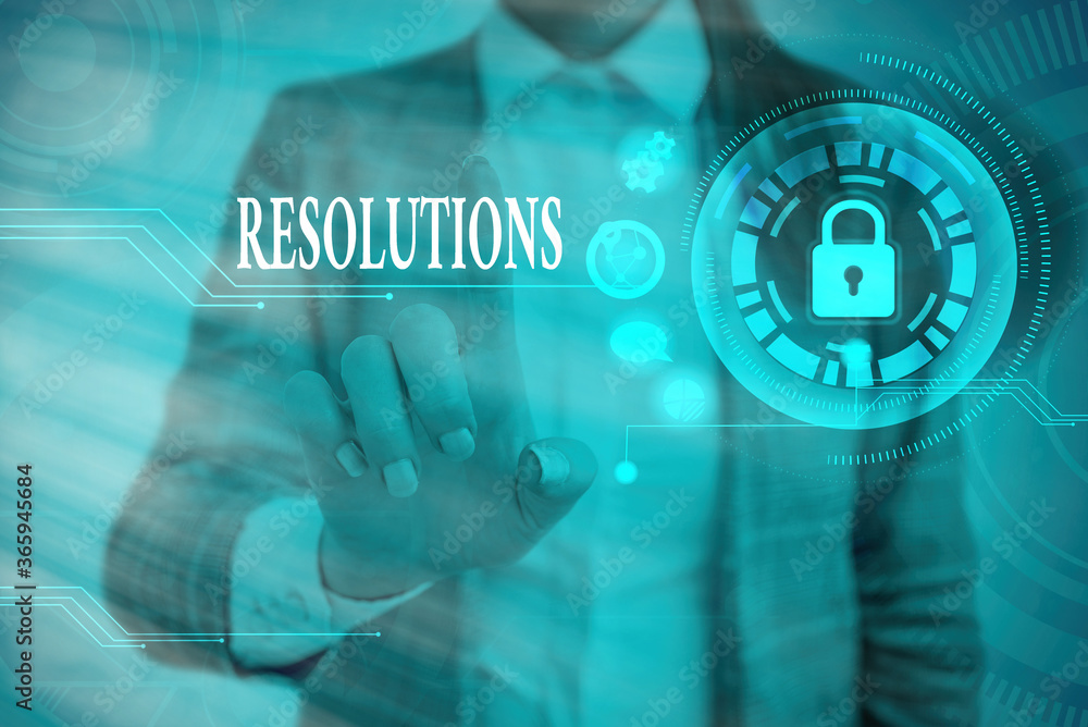 Poster word writing text resolutions. business photo showcasing defined with being firmly fixed on somethin