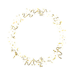 Obraz premium Holiday Serpentine. Gold Foil Streamers Ribbons.
