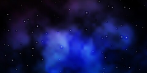 Fototapeta premium Dark BLUE vector background with small and big stars. Blur decorative design in simple style with stars. Best design for your ad, poster, banner.