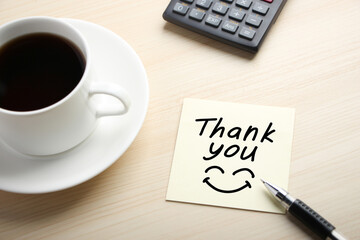 Thank You Concept On Sticky Note