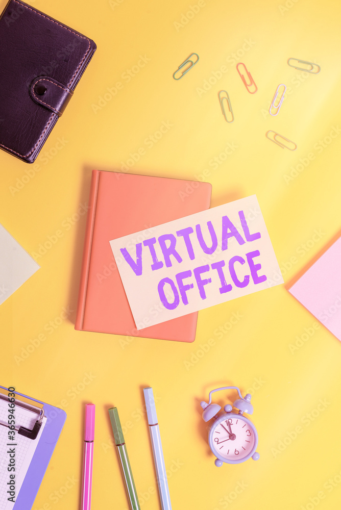 Poster text sign showing virtual office. business photo text operational domain of any business or organiza
