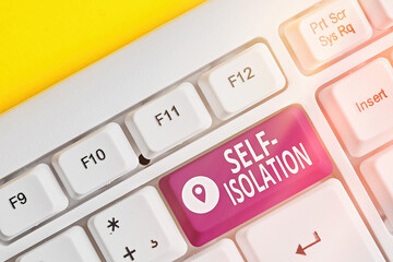 Text sign showing Self Isolation. Business photo text promoting infection control by avoiding...