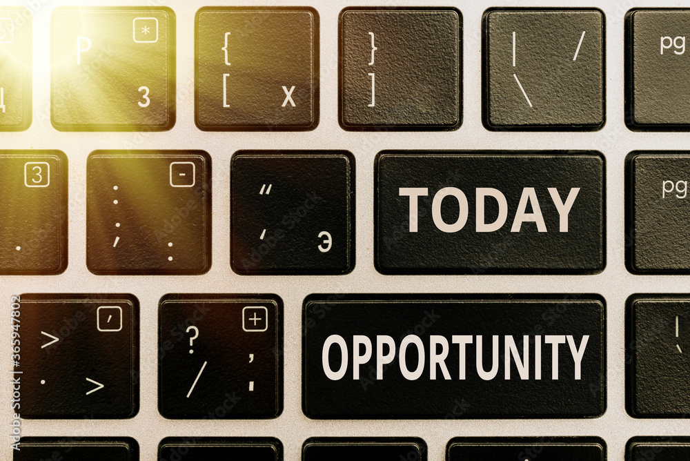 Aufkleber handwriting text opportunity. conceptual photo an opportunity allowing you to do something you want 
