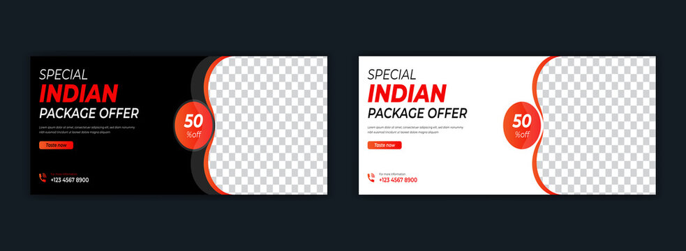 Restaurant food indian package sale offer social media instagram post facebook cover page timeline web ad banner template design