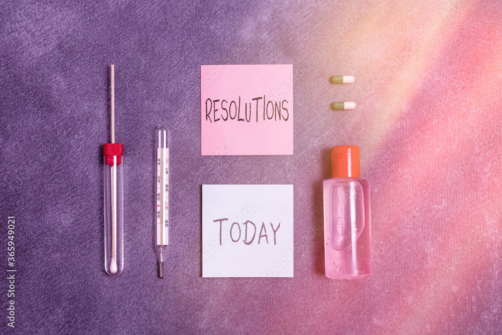 Aufkleber word writing text resolutions. business photo showcasing defined with being firmly fixed on somethin