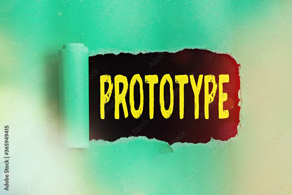 Poster word writing text prototype. business photo showcasing a preliminary model of something particularly
