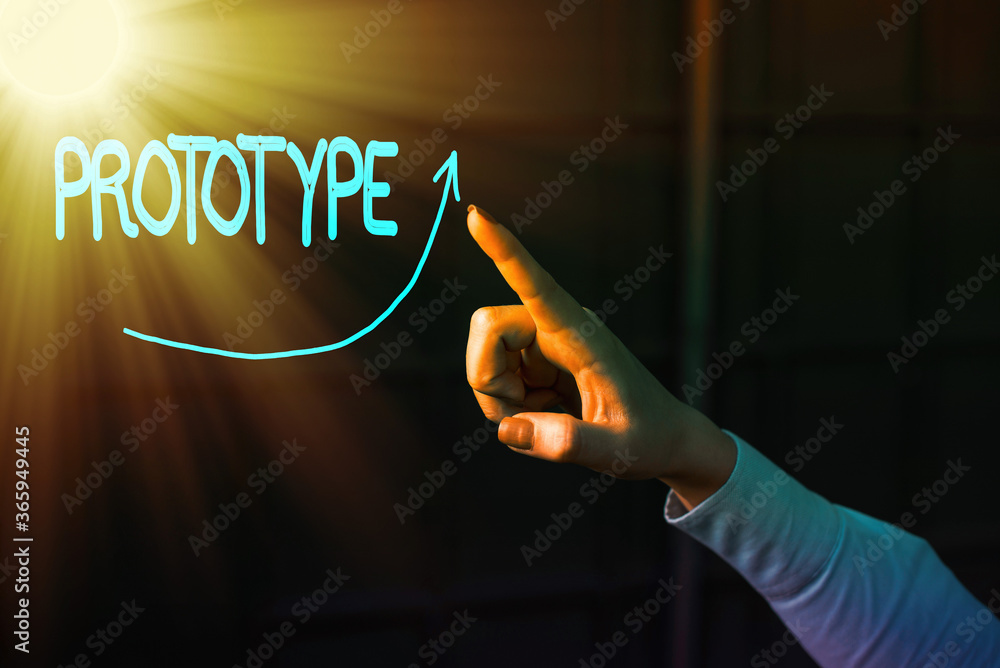Poster conceptual hand writing showing prototype. concept meaning a preliminary model of something particul