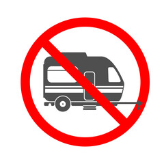 No Camping Allowed Warning Icon Sign Vector Illustration