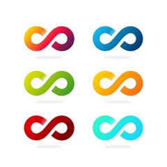 Set of Colorful Infinity Logo Icon template