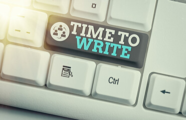 Writing note showing Time To Write. Business concept for to record something or to express an idea...