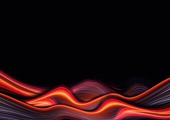 Dark neon modern background with rays and liquid, flowing reds, fire lines. Light lines, bright accent background. Acrylic liquid. 3d illustration