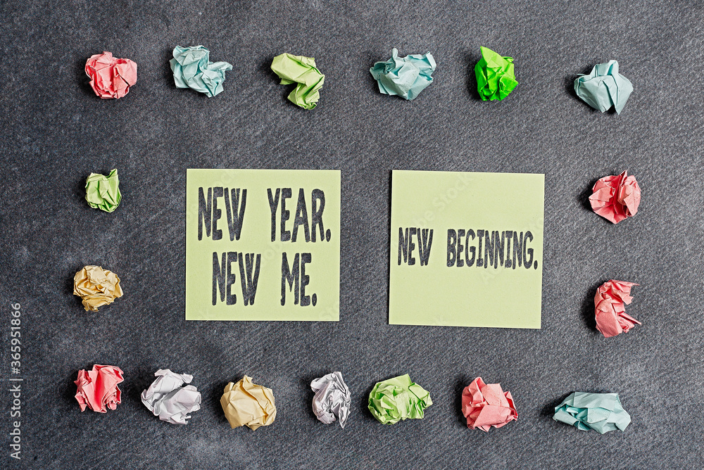 Poster conceptual hand writing showing new year. new me. new beginning.. concept meaning time for setting n