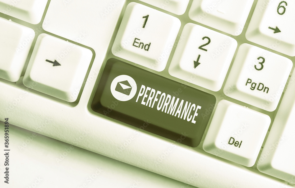 Poster word writing text performance. business photo showcasing presentation of a play concert or other for