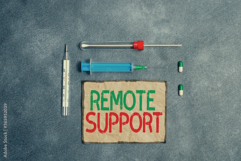 Poster text sign showing remote support. business photo text type of secure service, which permits represen