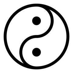 Yin Yang Symbol Flat Icon Isolated On White Background
