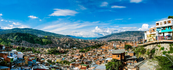 Naklejka na ściany i meble Cityscape of Medellin - Colombia City 