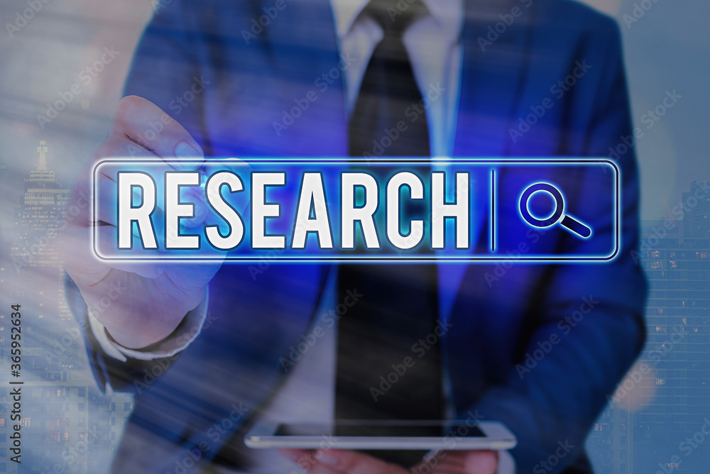Poster writing note showing research. business concept for systematic analysis and review of materials and 