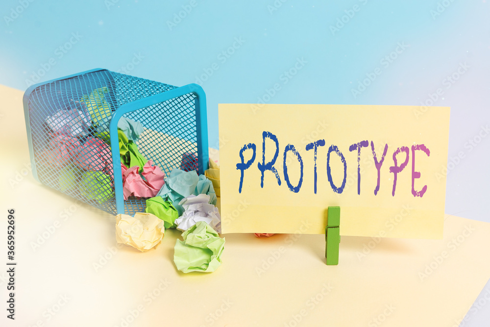 Poster handwriting text writing prototype. conceptual photo a preliminary model of something particularly a