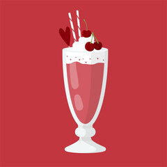 Cherry Cocktail. Vector Illustration EPS.