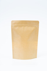 Mock up snack paper bag on white background; Copyspace for product design