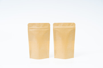 Mock up snack paper bag on white background; Copyspace for product design