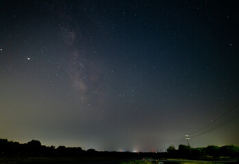 Fototapeta na wymiar View of the Milky Way From Texas Country Roads