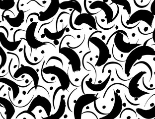 Obraz premium White and black vector. Grunge background. Abstract brush pattern.