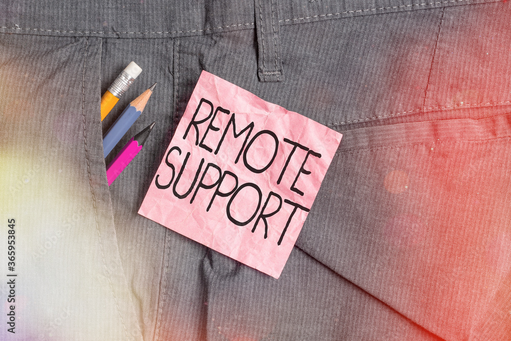 Poster text sign showing remote support. business photo text type of secure service, which permits represen