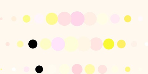 Light Orange vector backdrop with circles. Abstract colorful disks on simple gradient background. Pattern for wallpapers, curtains.