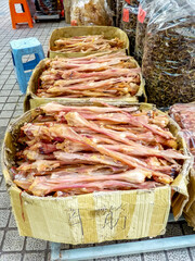 Achilles tendons of a caw, at traditional Qingping Medicine Market in Guangzhou, China.