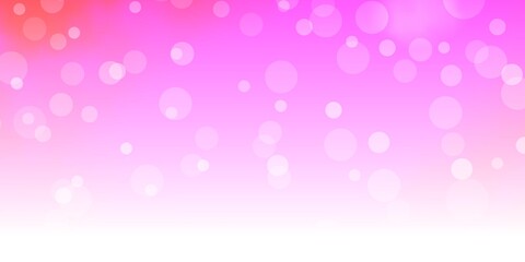 Light Pink vector texture with circles. Abstract colorful disks on simple gradient background. New template for your brand book.