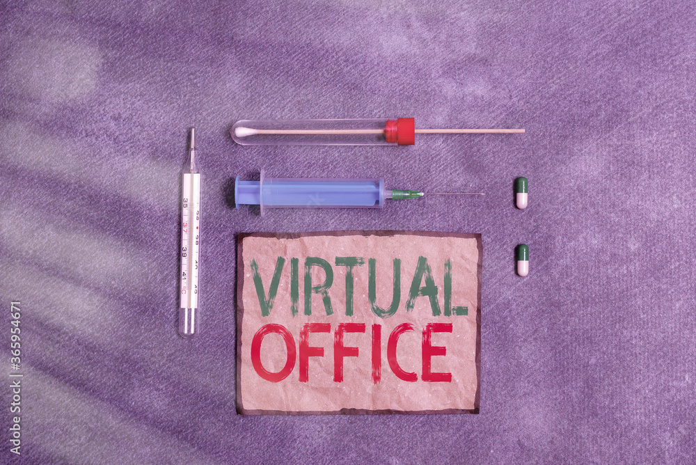 Poster text sign showing virtual office. business photo text operational domain of any business or organiza