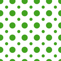 Seamless Green Circles on white background pattern vector illustration design. Great for wallpaper, bullet journal, scrap booking, 