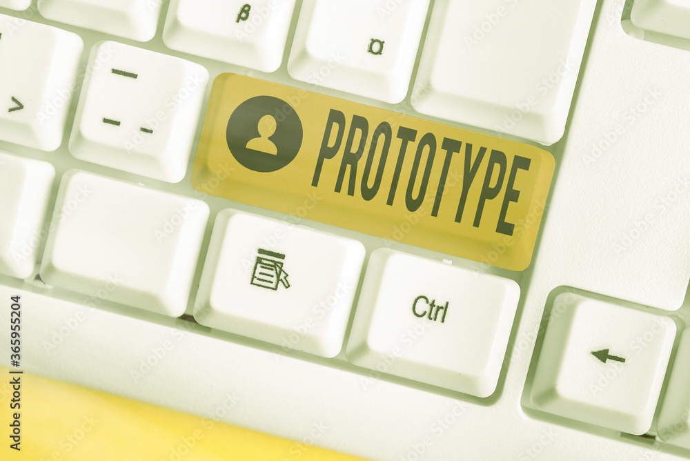 Poster word writing text prototype. business photo showcasing a preliminary model of something particularly