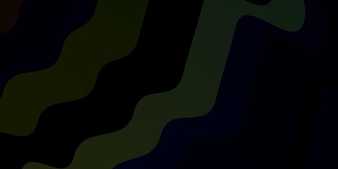Dark Multicolor vector background with wry lines. Colorful illustration with curved lines. Template for cellphones.