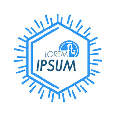 Abstract badge with pipeline and text