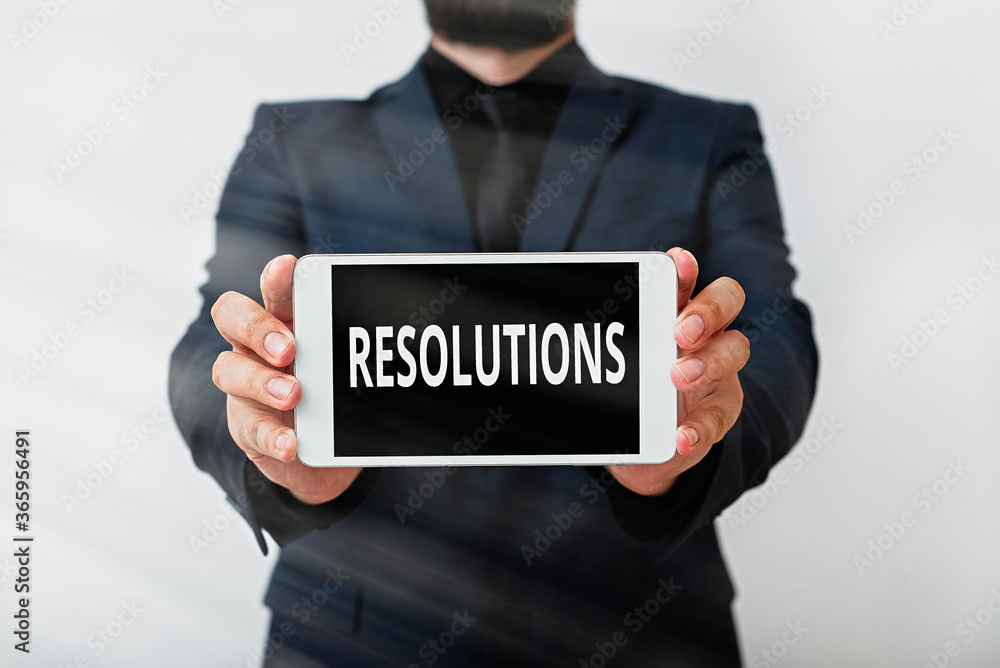 Poster text sign showing resolutions. business photo showcasing defined with being firmly fixed on somethin